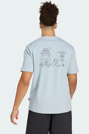 adidas Polygiene - Gråblå T-shirt med grafik