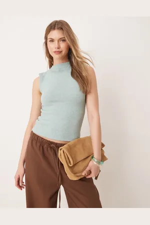 ASOS Tanktop med bådudskæring, tekstur og knapdetalje