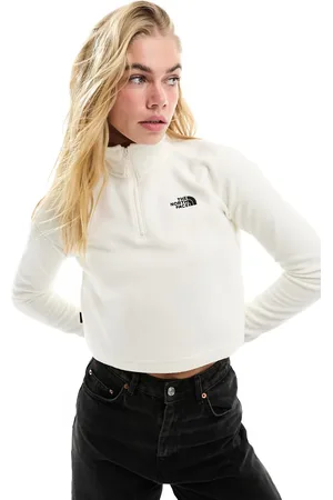 The North Face Glacier - Råhvid fleece med 1/4 lynlås og logo