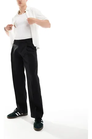 JACK & JONES Sorte elegante bukser med vidde og plissering foran