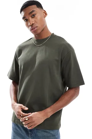 SELECTED Grøn oversized T-shirt i kraftigt stof på 220gsm