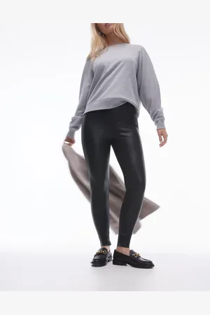 Topshop Hourglass - Sorte skinny-bukser i imiteret læder