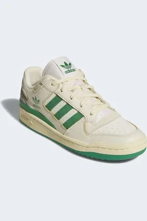 adidas Forum Low CL - Cremehvide sneakers med grønne detaljer