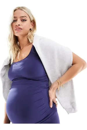 Mama;licious Mamalicious Maternity - Marineblå sømløs vest-top med støtte - Del af sæt