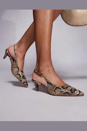 River Island Højhælede slingback-pumps med slangeprint-Neutral