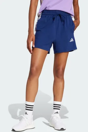 adidas Essentials - Mørkeblå bomuldsshorts med 3 hvide striber