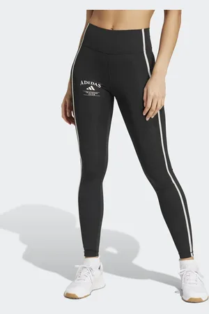 adidas Optime Heritage - Sorte leggings i fuld længde med hvid sidestribe