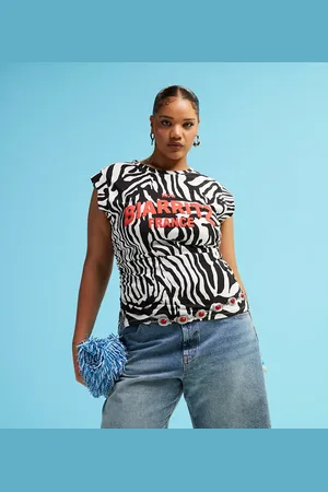 ASOS ASOS DESIGN Curve - Zebramønstret tanktop med båduskræing og grafik-Multifarvet