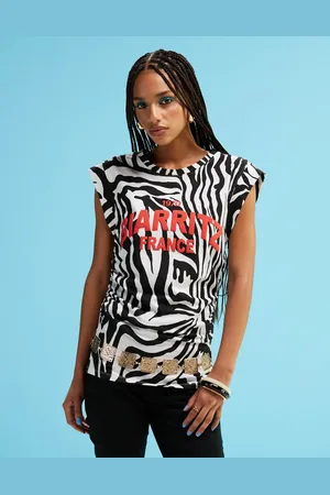 ASOS Zebramønstret tanktop med båduskæring-Multifarvet