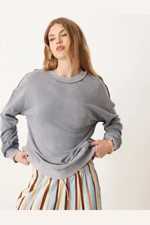 ASOS Vasket blå sweatshirt med synlige sømme og snoet detalje på ryggen