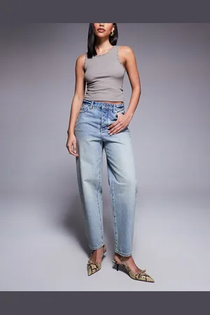 Armani Exchange Tapered lyseblå jeans med gulerodsben