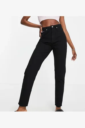 Missguided Riot - Højtaljede Mom-jeans i denim - BLACK