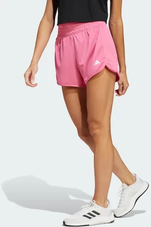 adidas Pacer - Essentials - Lyserøde strikkede shorts med høj talje og hvidt logo