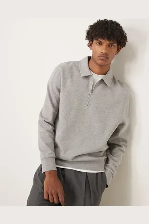 ASOS Standard fit-sweatshirt med krave og kvart lynlås