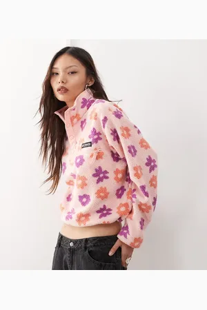 Columbia Helvetia - og cropped fleecetrøje med kort knapstolpe og print