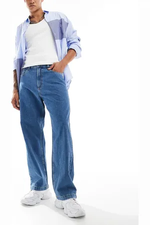 ADPT. Ekstraposede jeans i mellemvasket blå