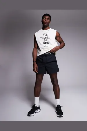 Nike Unlimited Dri-FIT - Sorte 5-tommershorts i seersucker