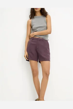 Pull&Bear Shorts i hørlook-Rød