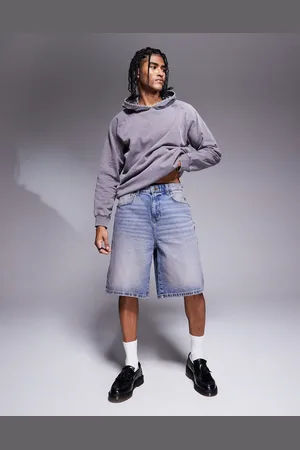 ASOS Mørkeblå og forvaskede jorts i denim med farveskær og længere længde