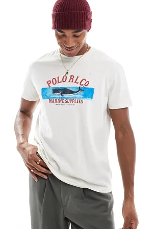 Ralph Lauren Oversized T-shirt med hvallogo og nistret tekstur