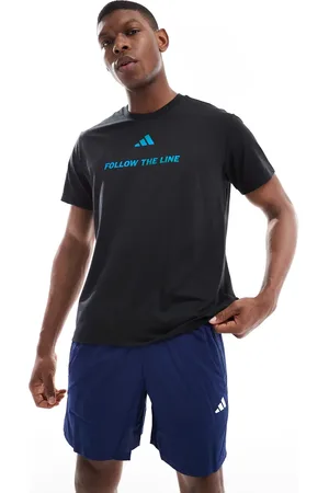 adidas Adidas Running - Follow The Line - og blå T-shirt