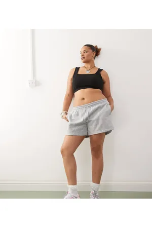 Noisy May Lysegrå shorts med elastisk linning