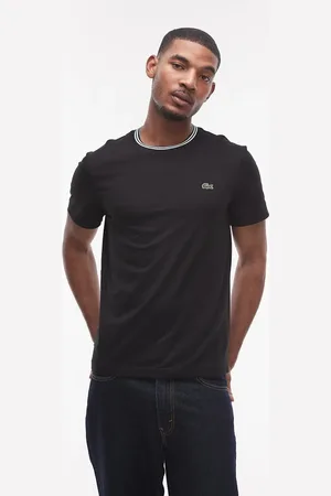 Lacoste T-shirt med striber i halsen