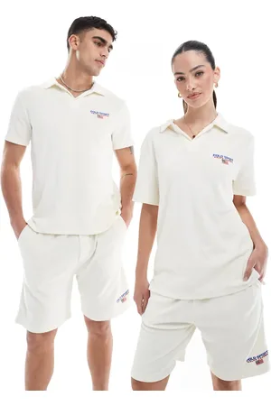 Ralph Lauren Sport Capsule - Cremehvid polo med lille logo på brystet i let bomuldsfrotté - Del af sæt