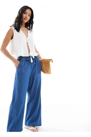 New Look Blå denimbukser med vide ben