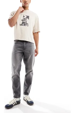 ASOS Tapered jeans i forvasket sort