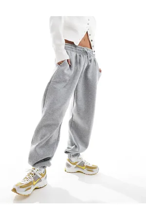 Nike Phoenix Fleece - Grå oversized joggingbukser med høj talje
