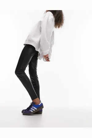 Topshop Sorte Skinny Fit-bukser i imiteret læder