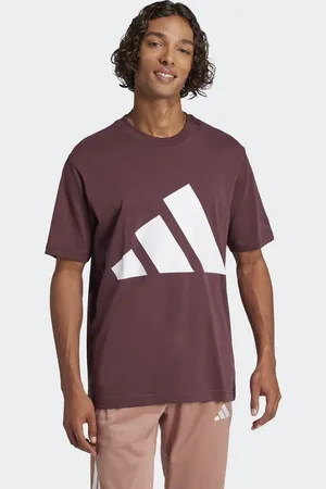 adidas Essentials - Rødbrun T-shirt med stort logo