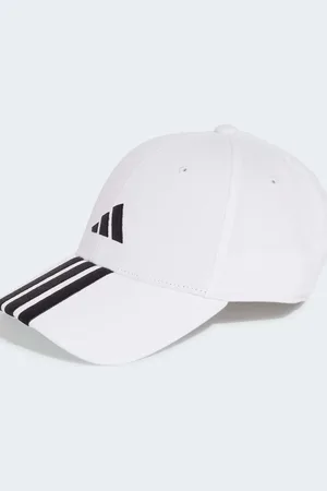 adidas Hvid baseball-kasket med 3 sorte striber og logo