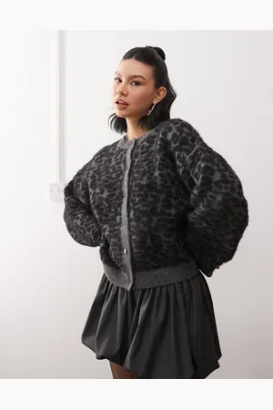 Reclaimed Cardigan med i børstet finish-Multifarvet