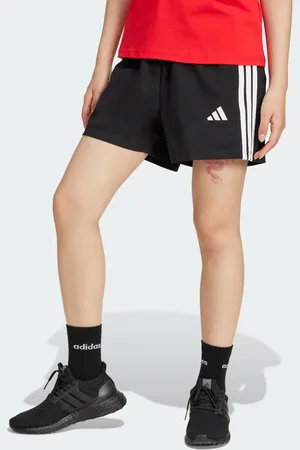 adidas Essentials - Sorte shorts med 3 hvide striber i bomuld