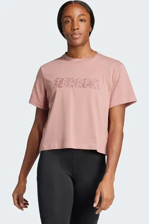 adidas Terrex - Lerfarvet T-shirt med grafisk logoprint-Brun