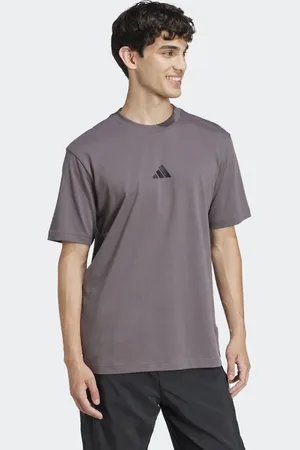 adidas Essentials - Grå jersey-T-shirt med lille sort logo