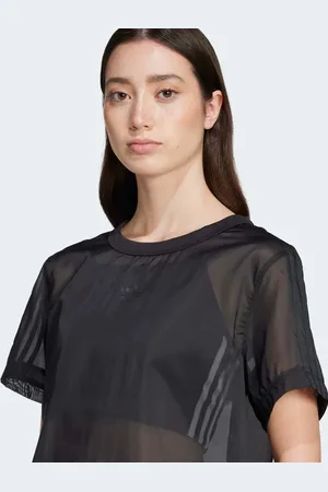 adidas Adicolor - Gennemsigtig T-shirt med 3 striber