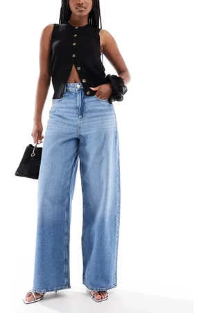 ONLY Paulina - Lyseblå posede jeans med høj talje i denim