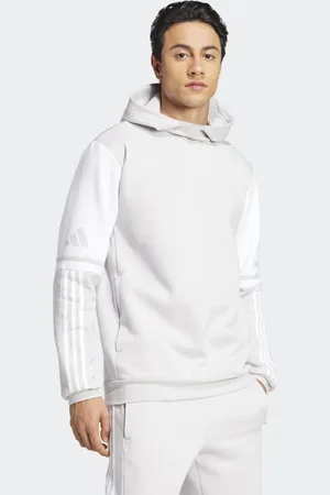 adidas Squadra 25 - Lysegrå og hvid hættetrøje i sweat-stof