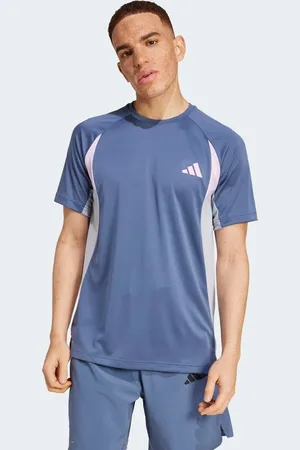 adidas Tech Apparel - Blå T-shirt med farveblokke