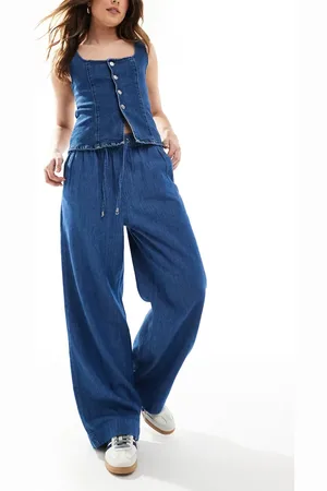 New Look Pull on-bukser med brede ben i denim