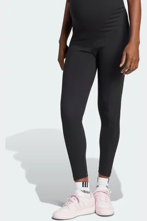 adidas Maternity - Ribstrikkede sorte 7/8 leggings med høj talje