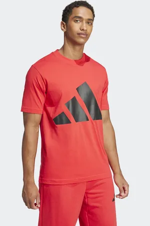 adidas Essentials - Rødbrun T-shirt med stort logo