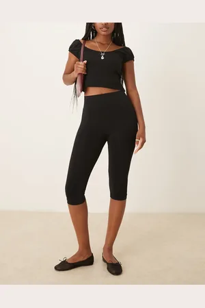ASOS Sorte sømløse formende capribukser