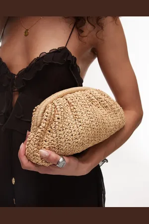 MANGO Clutch i raffia-Neutral