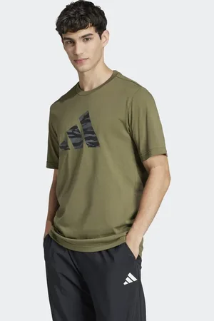 adidas Codes - Olivengrøn T-shirt med camouflage-grafik