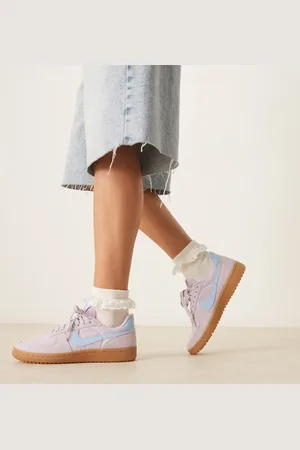 Nike Field General - Lyslilla sneakers med lyseblå detaljer i ruskind