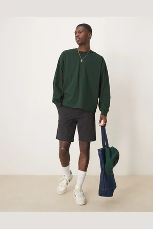 ASOS Sorte slim-chinoshorts i almindelig længde